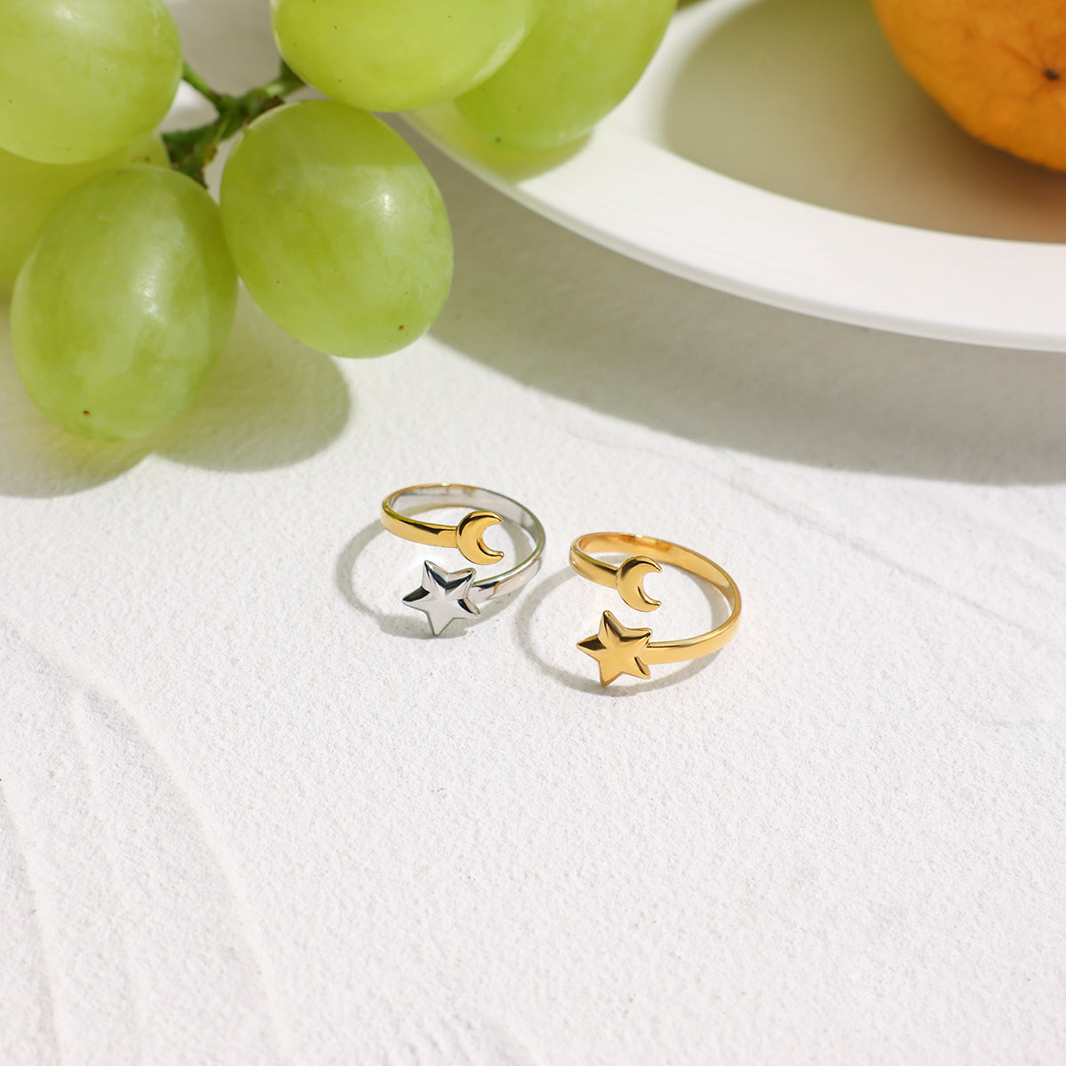 Star Moon Open Ring